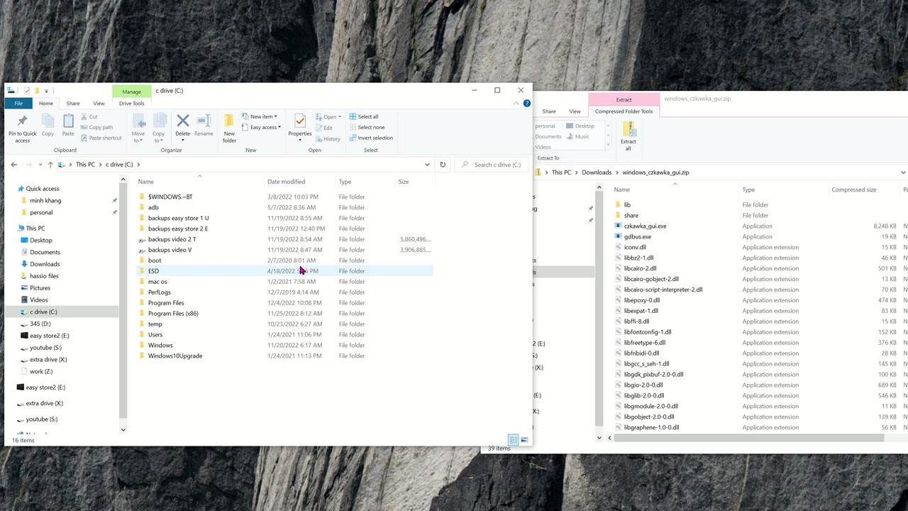 Czkawka extracted files in Windows Explorer